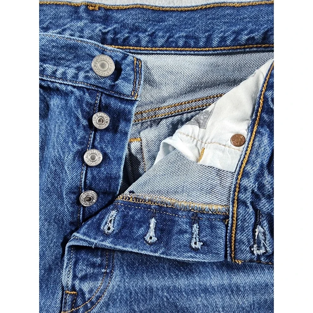 Levis Men's 501 Skinny Denim Jeans, 32x32, Button Fly, Medium Wash